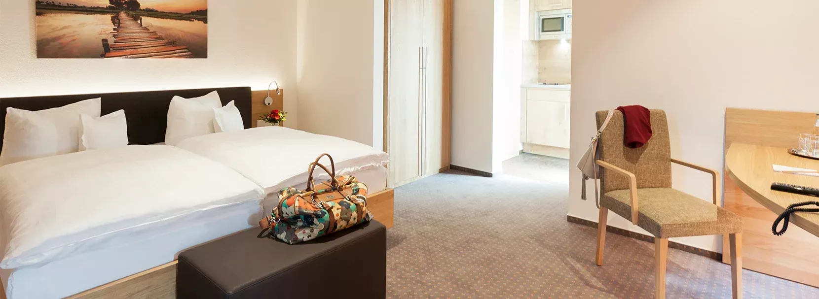 Modern country house hotel rooms at Landhotel Behre